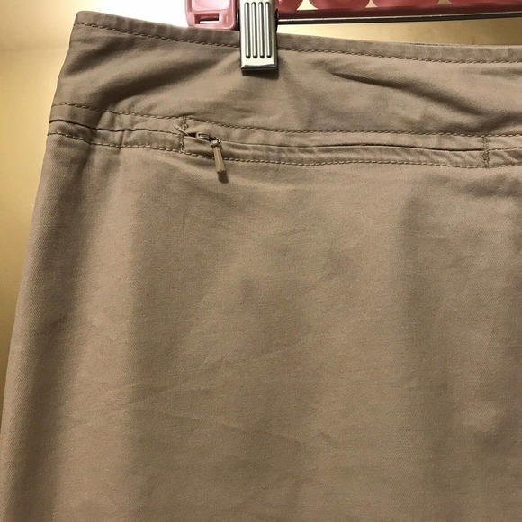 Venezia Straight Denim Midi Skirt Plus Sz18 Beige Slit Back Pockets Used - Picture 15 of 16